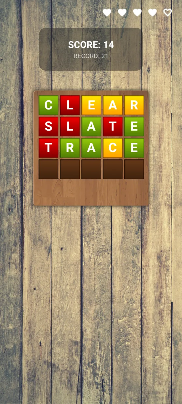 Several guesses closing in on the hidden word